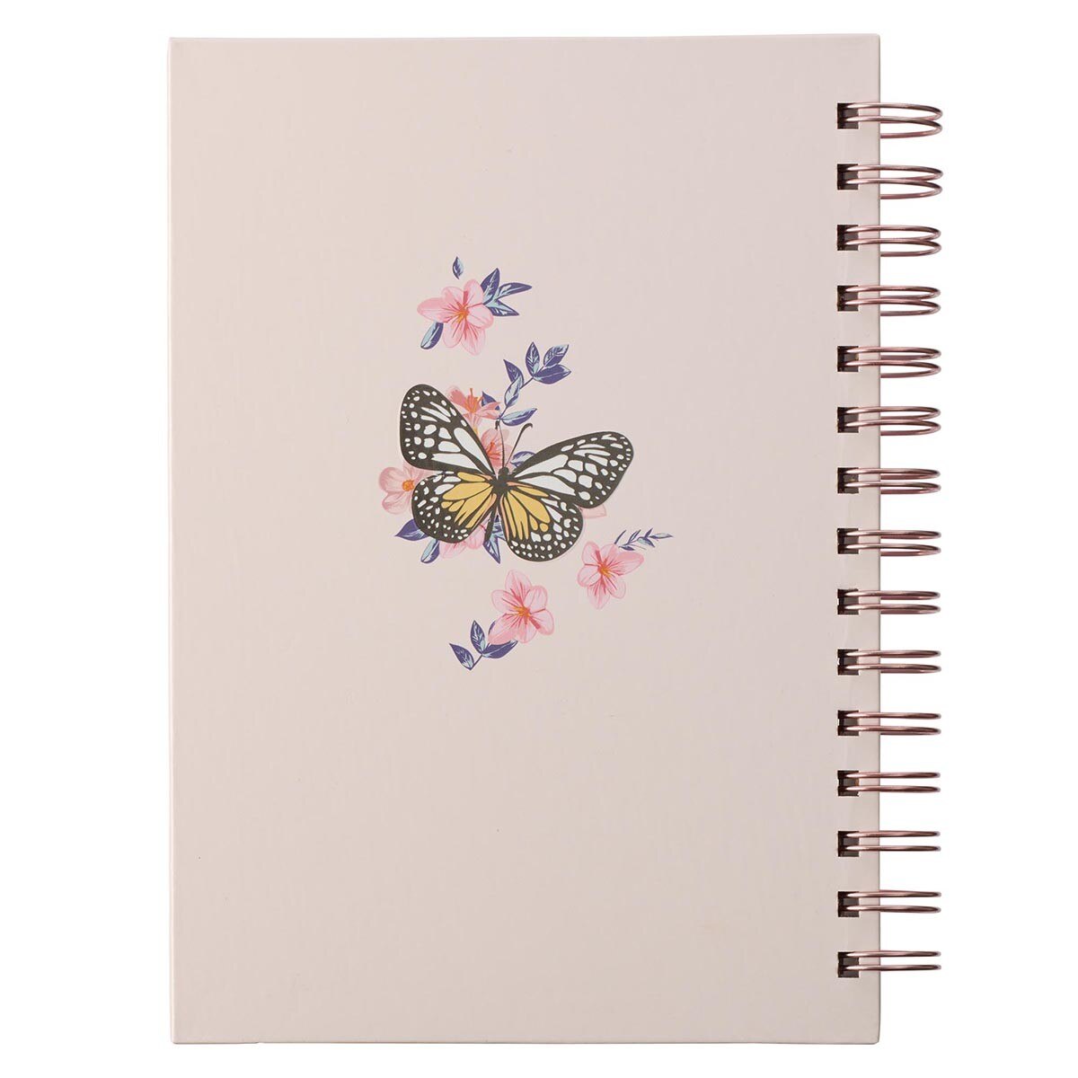 Strength & Dignity Pink Butterfly Garden Large Wirebound Journal - Proverbs 31:25