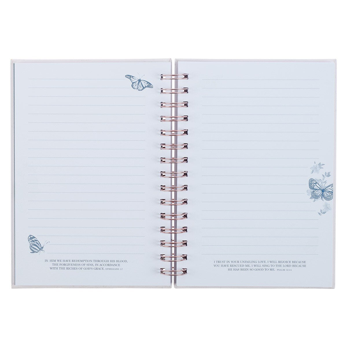 Strength & Dignity Pink Butterfly Garden Large Wirebound Journal - Proverbs 31:25