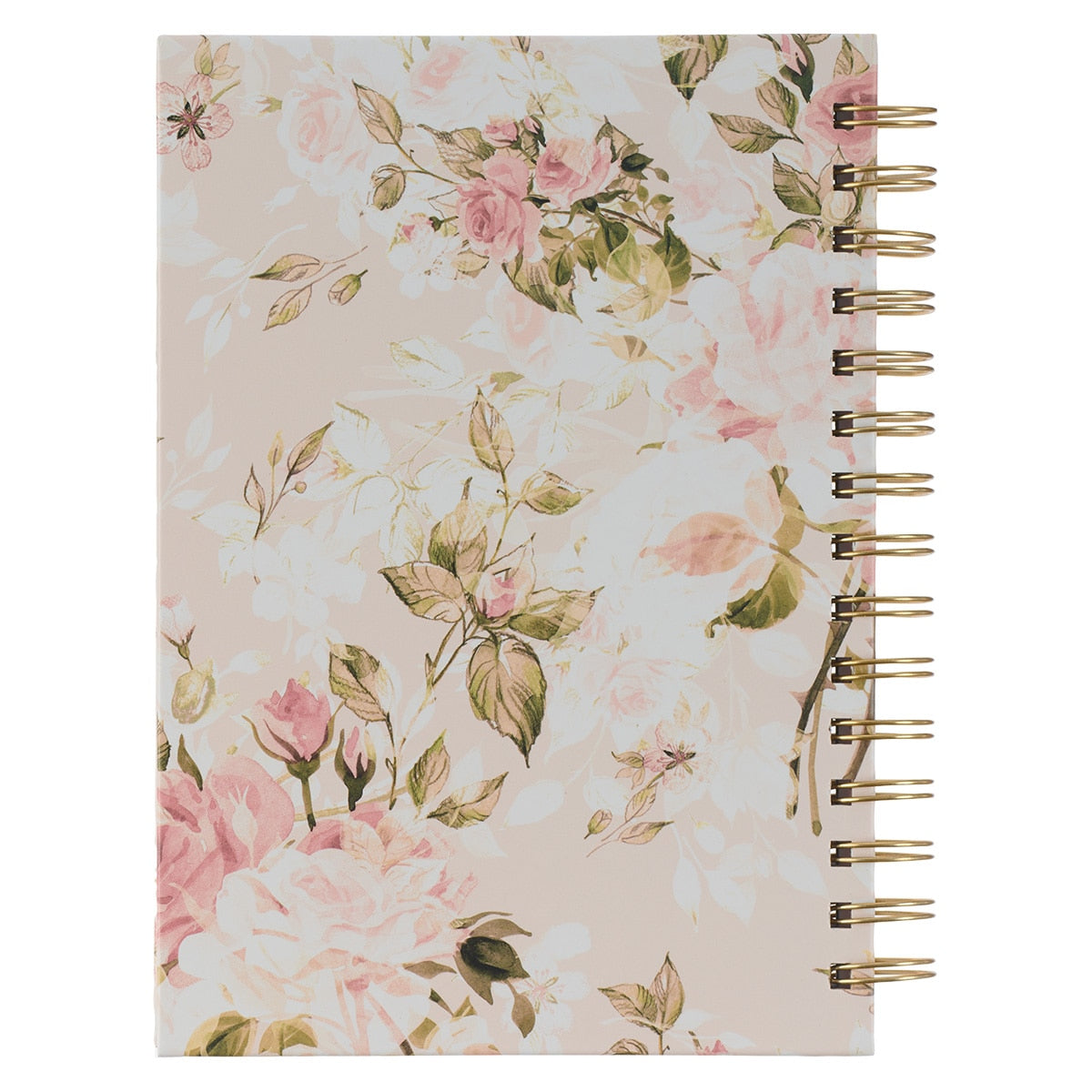 His Grace is Enough Blush Pink Floral Large Wirebound Journal - 2 Corinthians 12:9