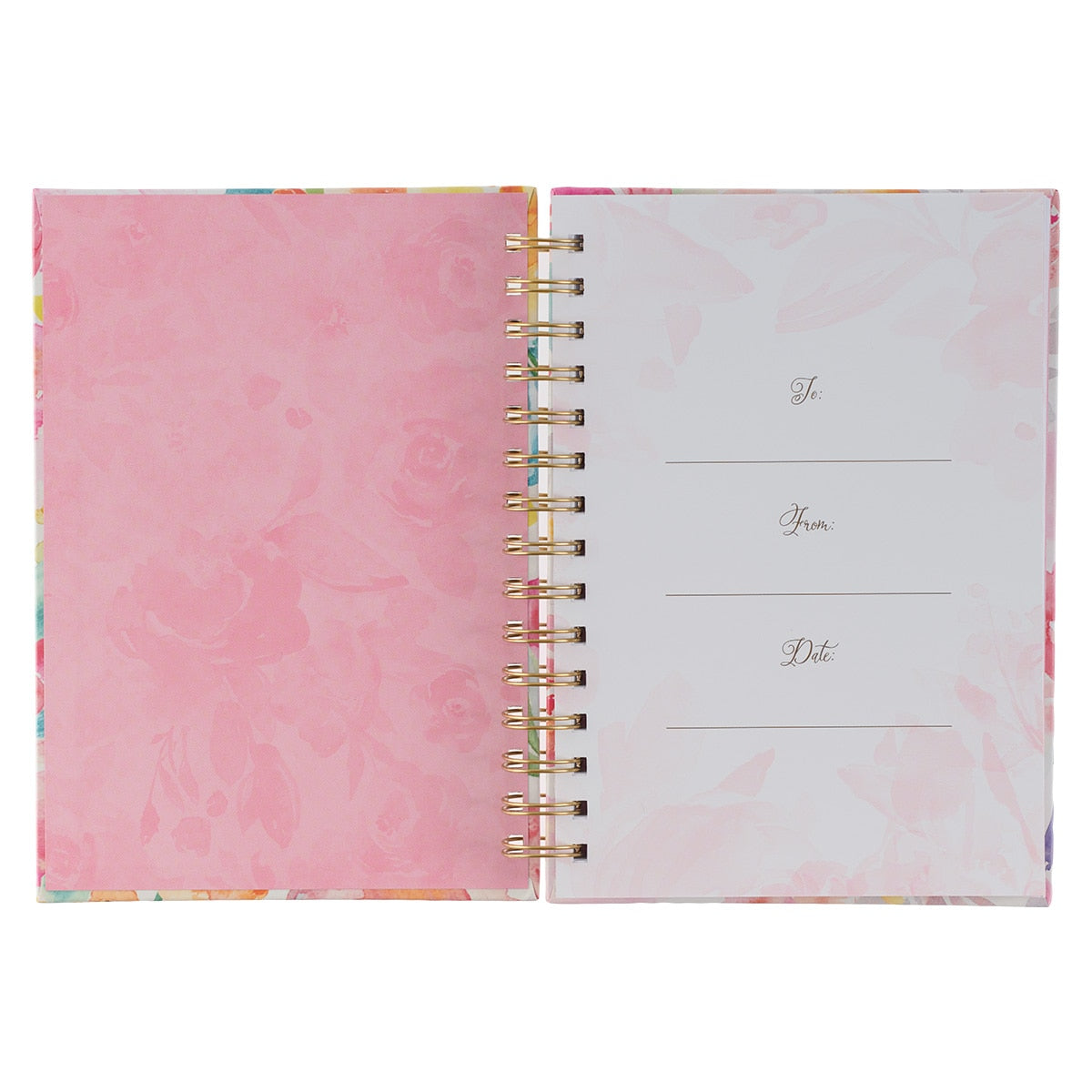 All Things Through Christ Multi-colored Floral Large Wirebound Journal -  Philippians 4:13