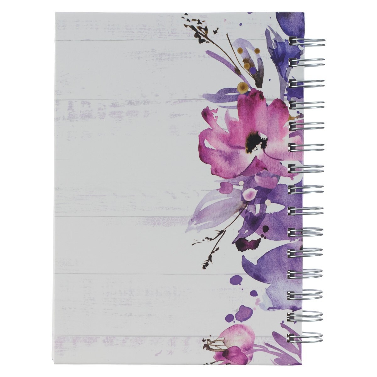 Trust in the Lord Purple Floral Garland Large Wirebound Journal -  Proverbs 3:5