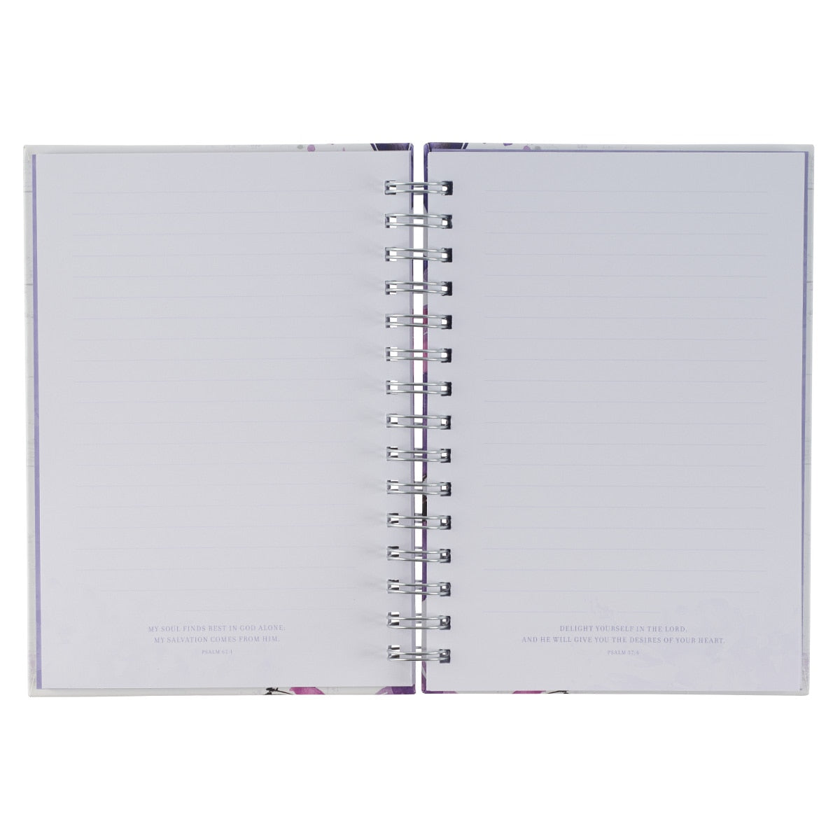 Trust in the Lord Purple Floral Garland Large Wirebound Journal -  Proverbs 3:5