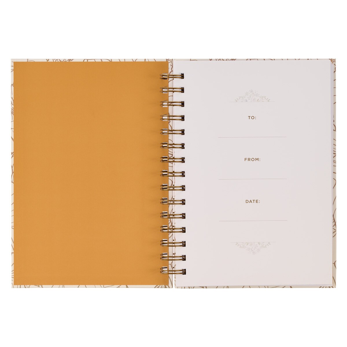 Give Thanks White and Gold Wirebound Journal - Psalm 106:1
