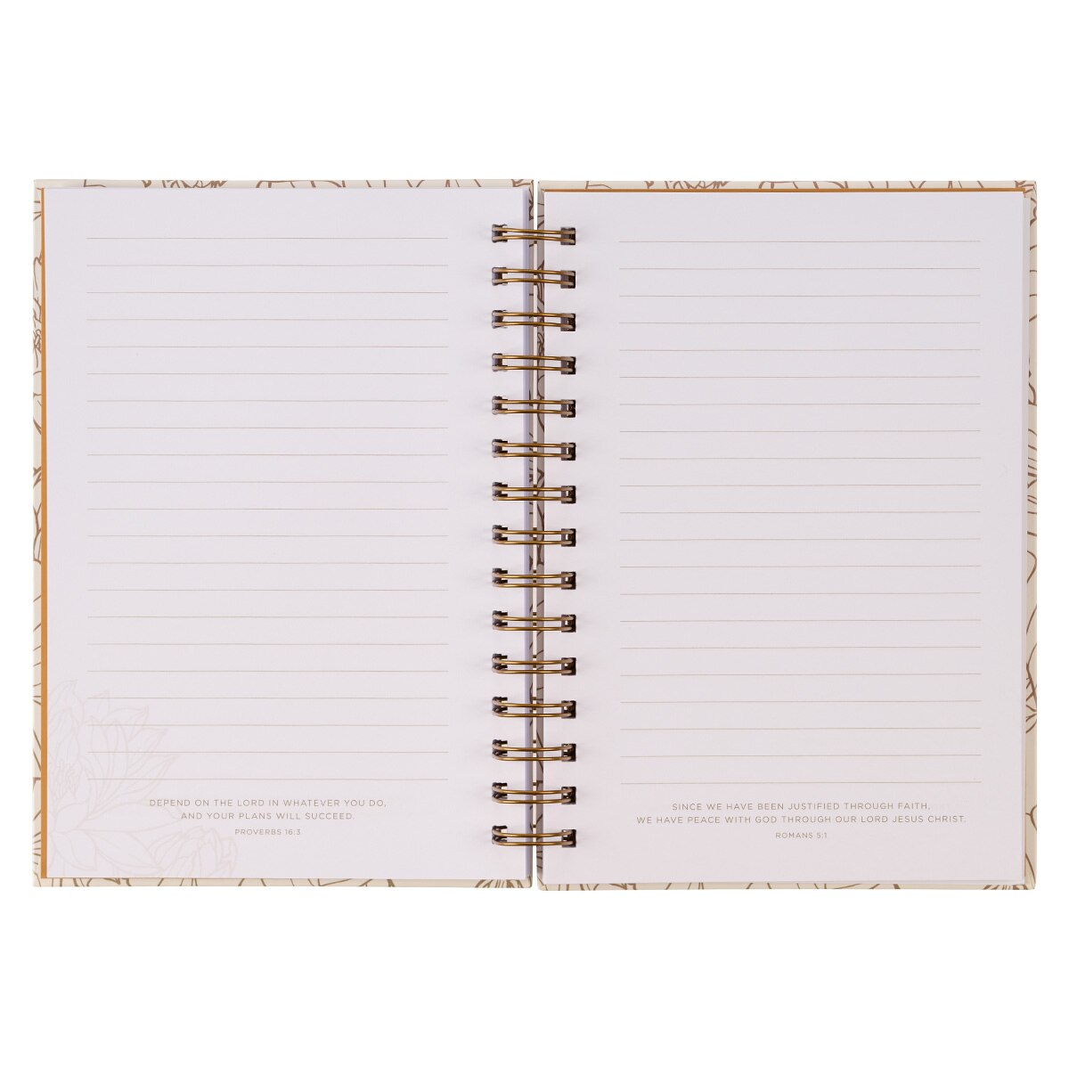 Give Thanks White and Gold Wirebound Journal - Psalm 106:1