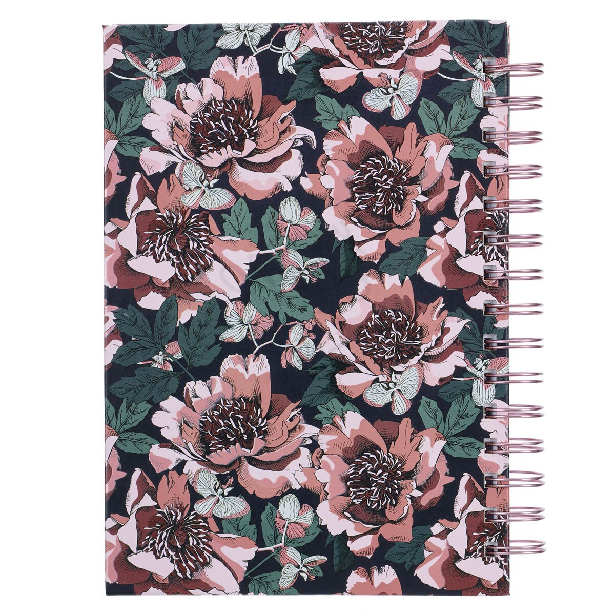 Walk By Faith Pink Floral Large Wirebound Journal - 2 Corinthians 5:7