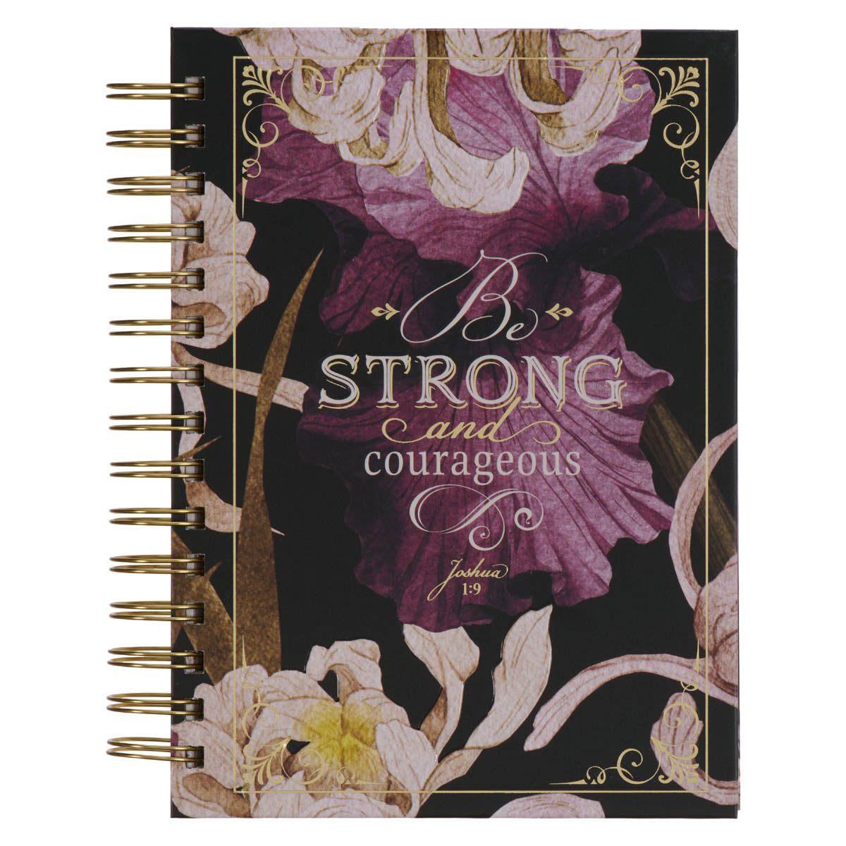 Strong and Courageous Topaz Pink Wirebound Journal - Joshua 1:9