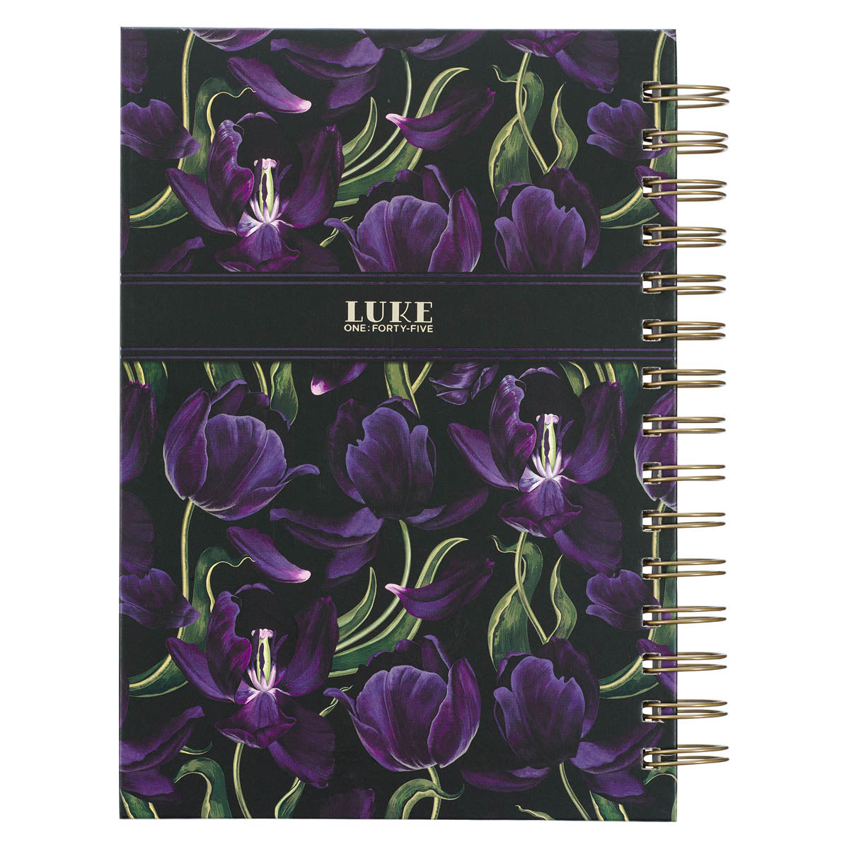Blessed is She Purple Tulip Large Wirebound Journal - Luke 1:45