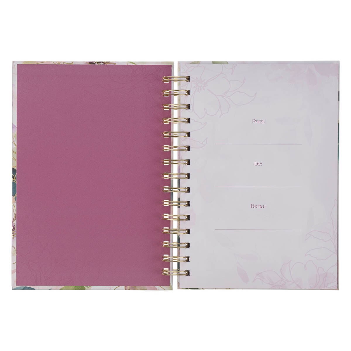 Diario espiral con flor morada “Confía en el Señor” – Proverbios 3:5