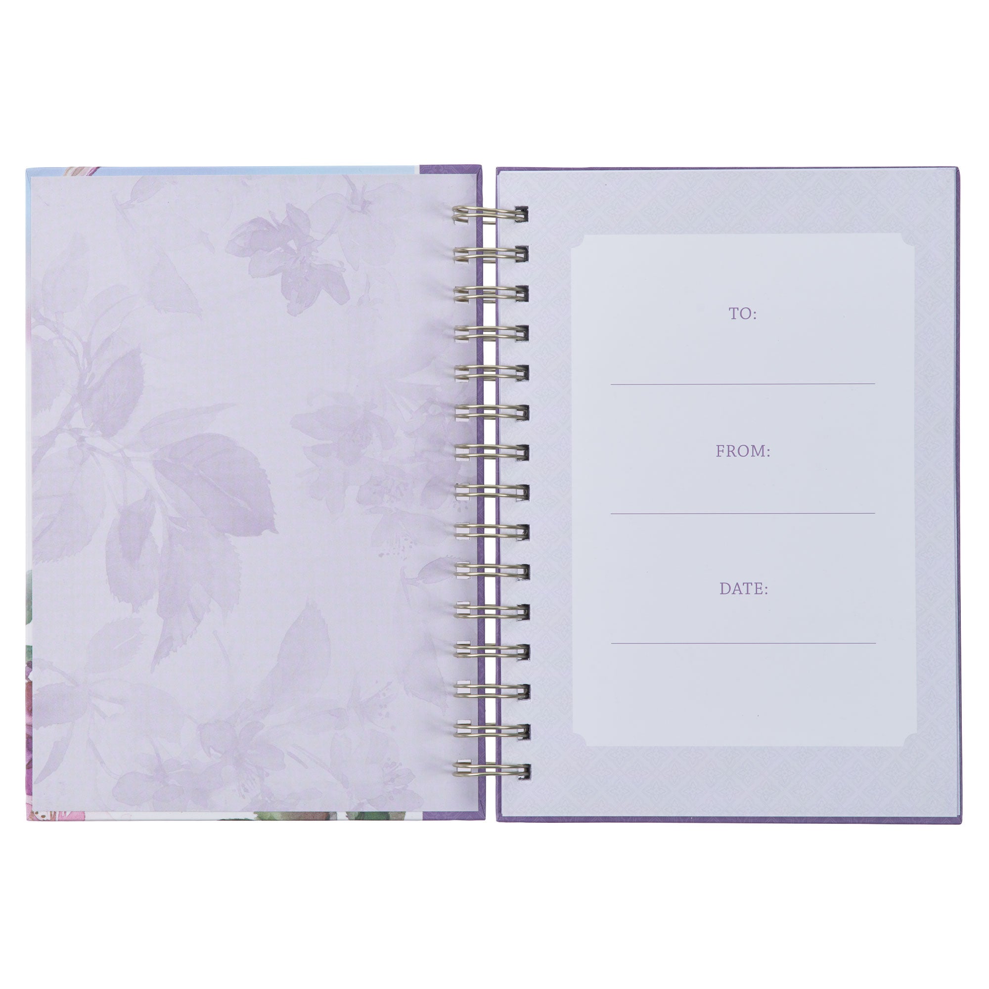 Strength and Dignity Purple Hummingbird Large Wirebound Journal  - Proverbs 31:25