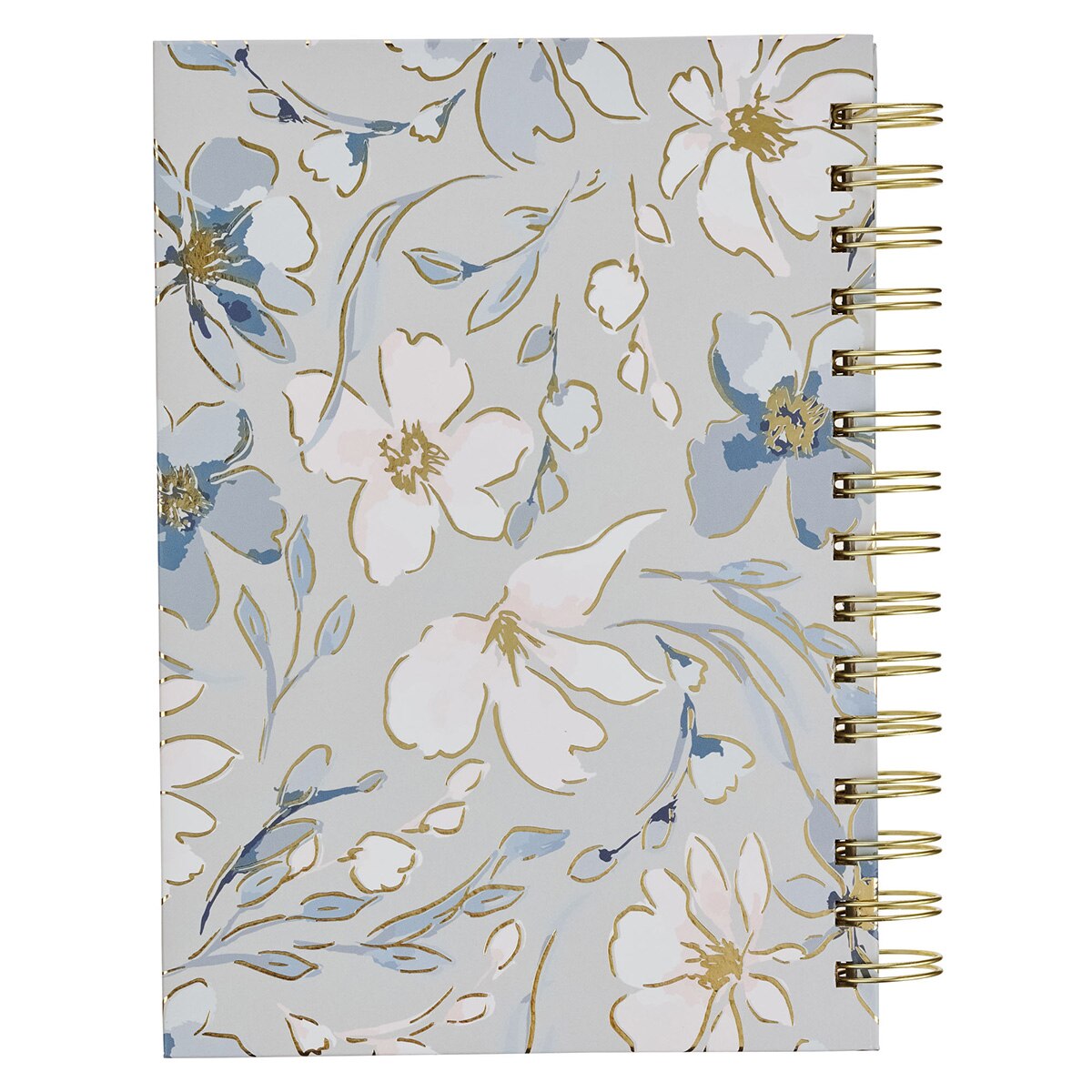 Commit to the Lord Pale Blue Floral Wirebound Journal - Proverbs 16:3