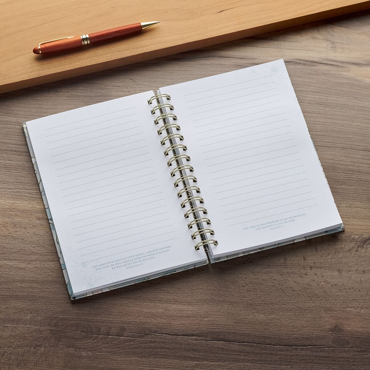 Commit to the Lord Pale Blue Floral Wirebound Journal - Proverbs 16:3