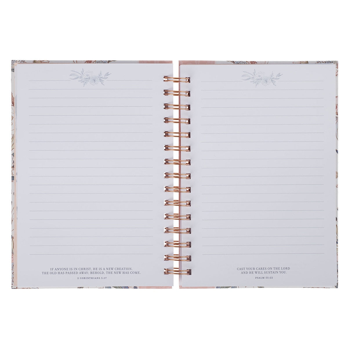 Be Still and Know Pink Floral Wirebound Journal - Psalm 46:10