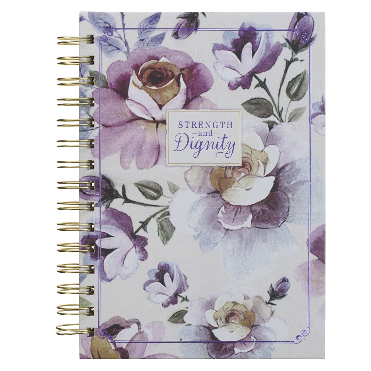 Strength and Dignity Purple Rose Wirebound Journal - Proverbs 31:25