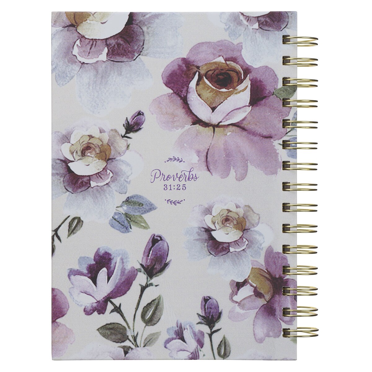 Strength and Dignity Purple Rose Wirebound Journal - Proverbs 31:25