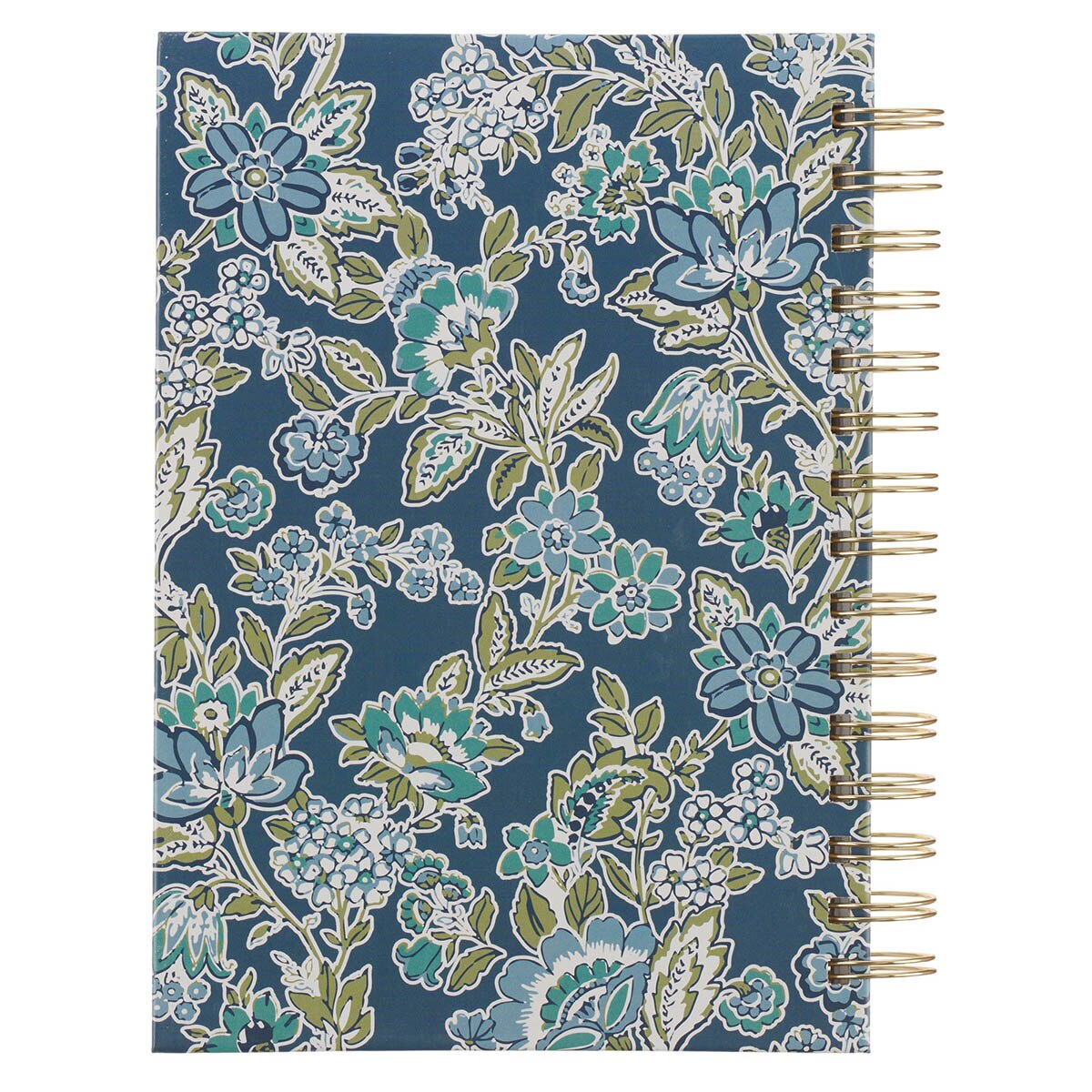 Morning Mercies Blue and Green Floral Spiral Journal - Lamentations 3:22-23