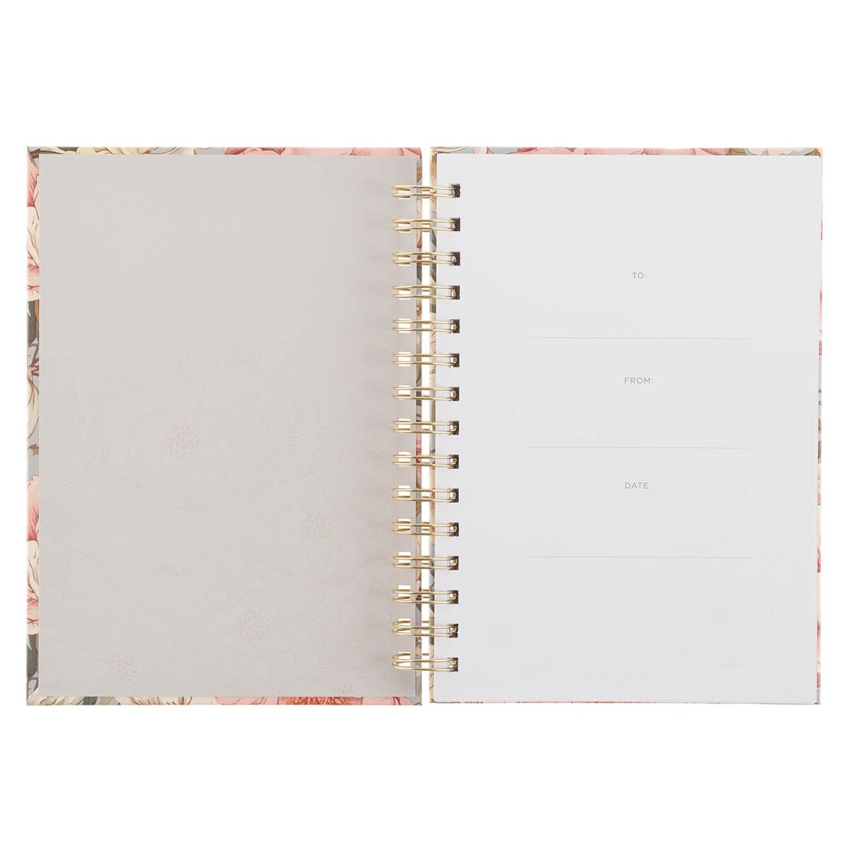 Be Strong and Courageous Delicate Dahlia Spiral Journal - Joshua 1:9