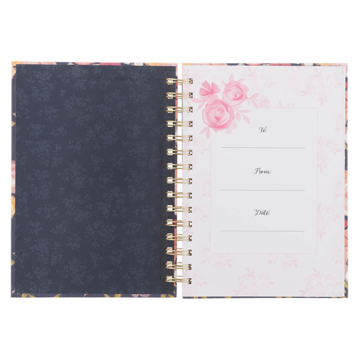 Be Still and Know Painted Peonies Spiral Journal - Psalm 46:10