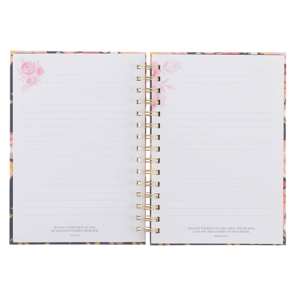 Be Still and Know Painted Peonies Spiral Journal - Psalm 46:10