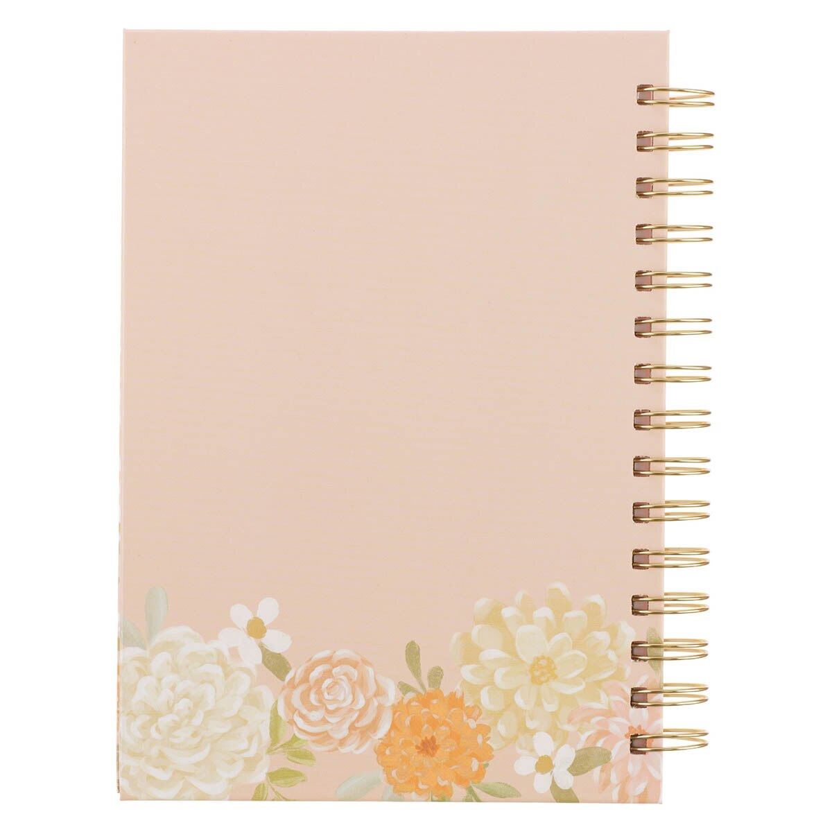 Consider the Wildflowers Peach Floral Spiral Journal - Luke 12:27