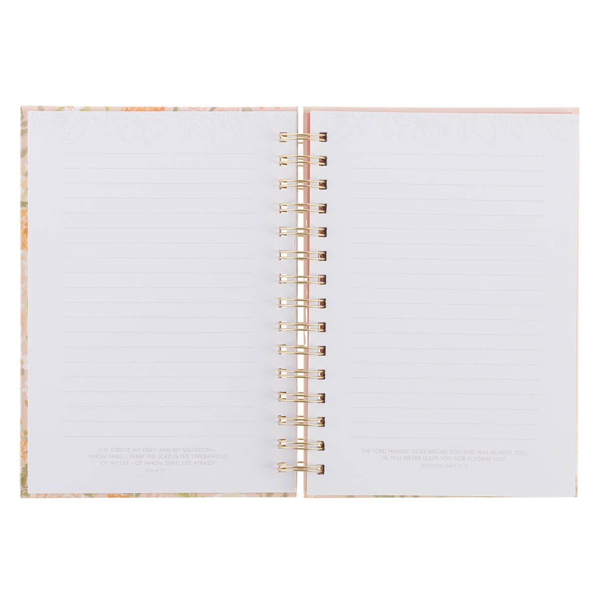 Consider the Wildflowers Peach Floral Spiral Journal - Luke 12:27