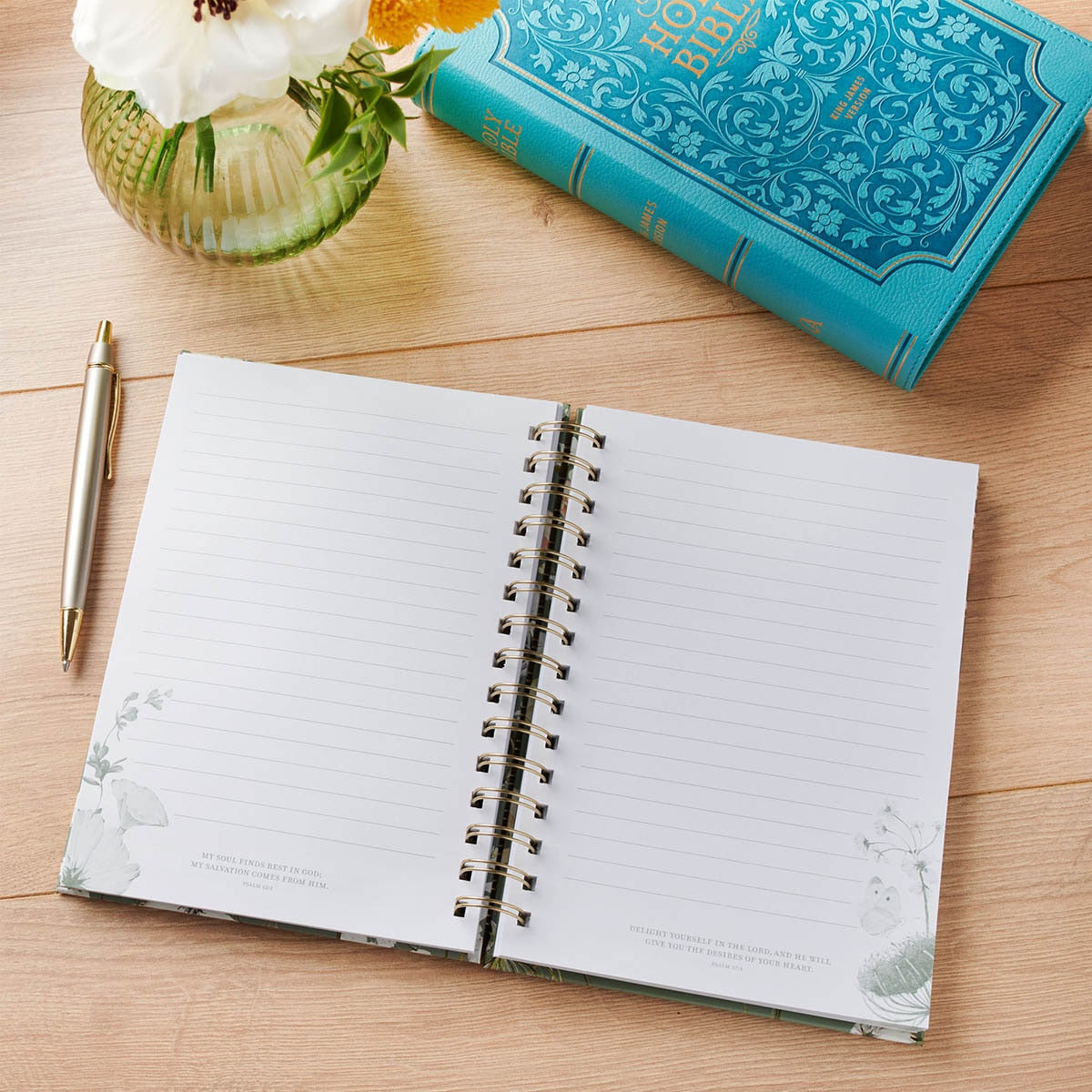 Be Still Sage Blossom Spiral Journal - Psalm 46:10