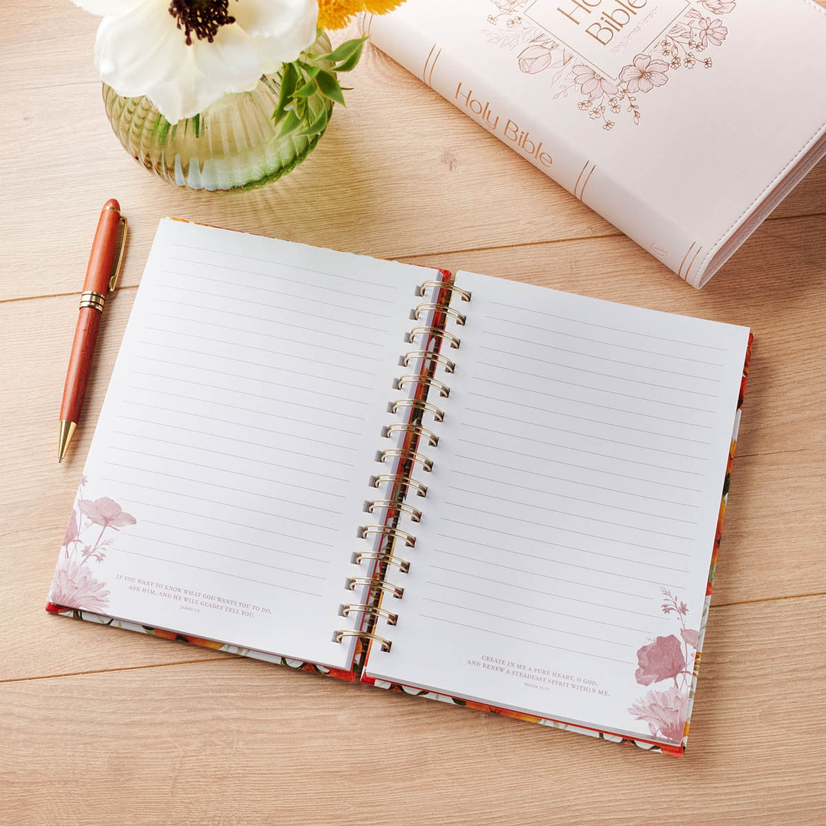 Hope Autumn Garden Spiral Journal - Romans 15:13