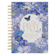 Pray Blue Blooms Spiral Journal - Job 22:27