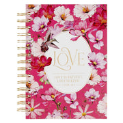 Love Cherry Pink Hummingbird Spiral Journal - 1 Corinthians 13:4