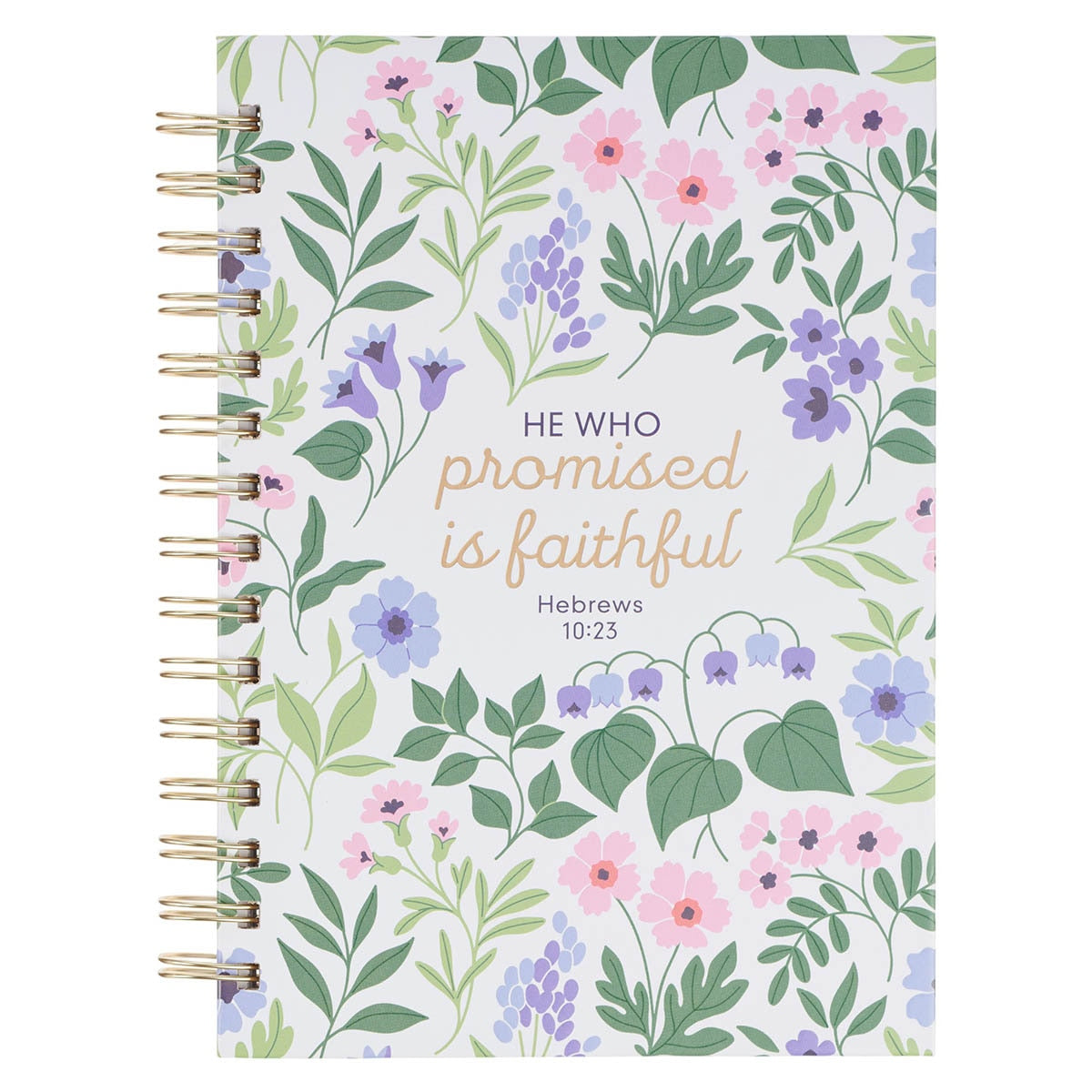 Faithful Promise Lavender Garden Spiral Journal - Heb 10:23