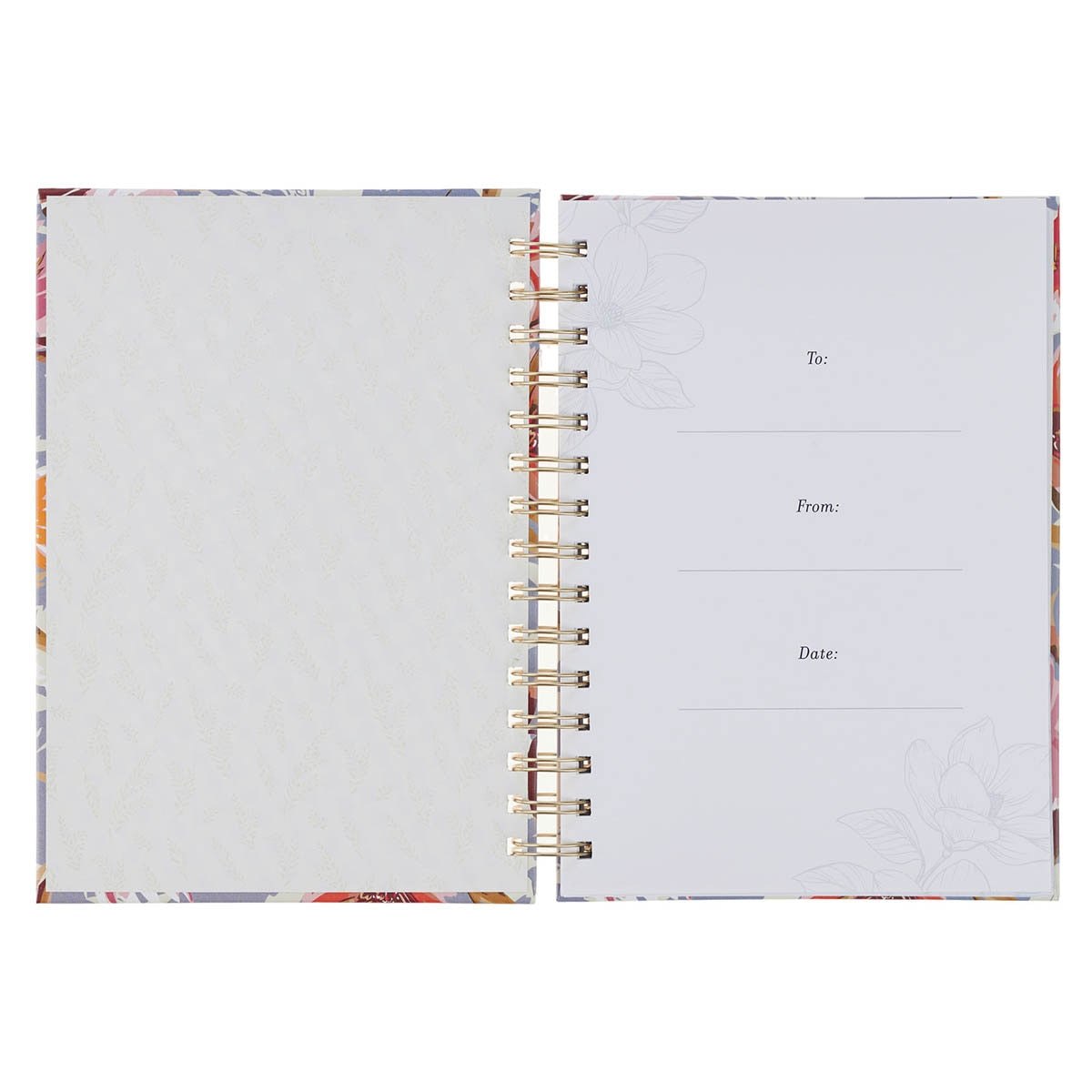 Bless You and Keep You Blue Floral Spiral Journal - Numbers 6:24
