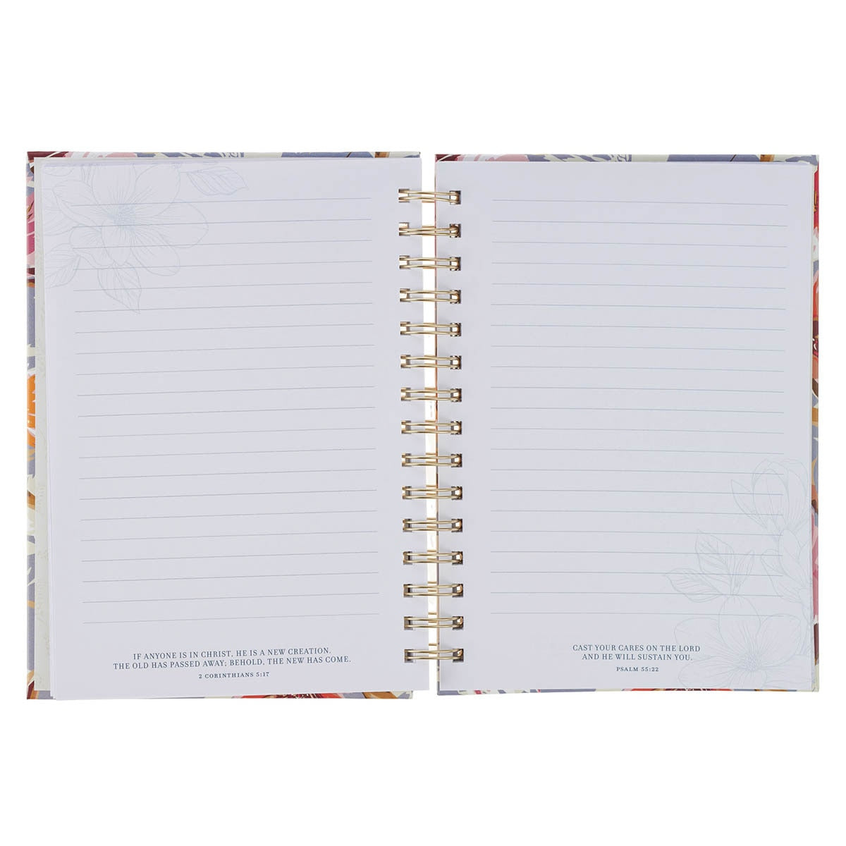 Bless You and Keep You Blue Floral Spiral Journal - Numbers 6:24