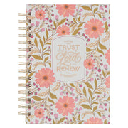 Trust Coral Floral Spiral Journal - Isaiah 40:31