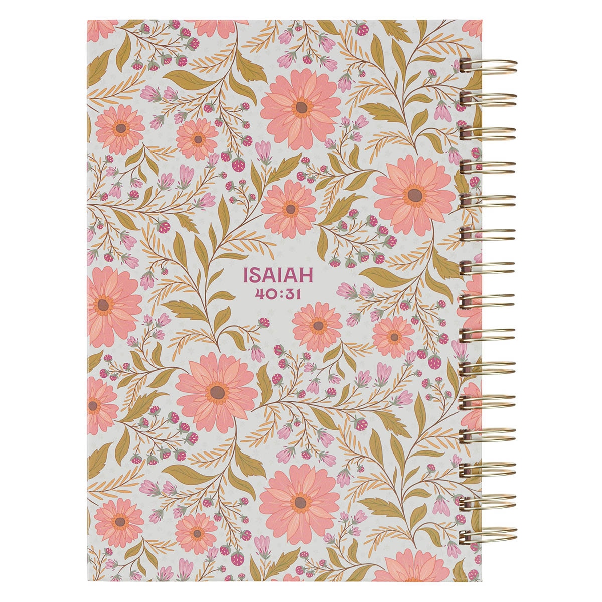 Trust Coral Floral Spiral Journal - Isaiah 40:31