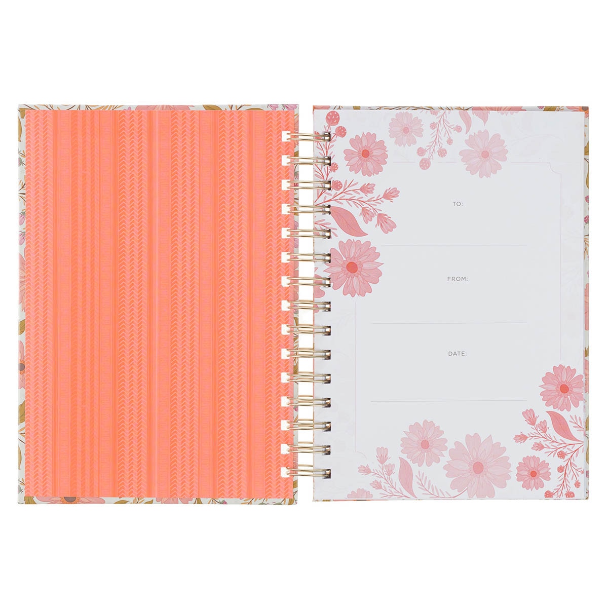 Trust Coral Floral Spiral Journal - Isaiah 40:31