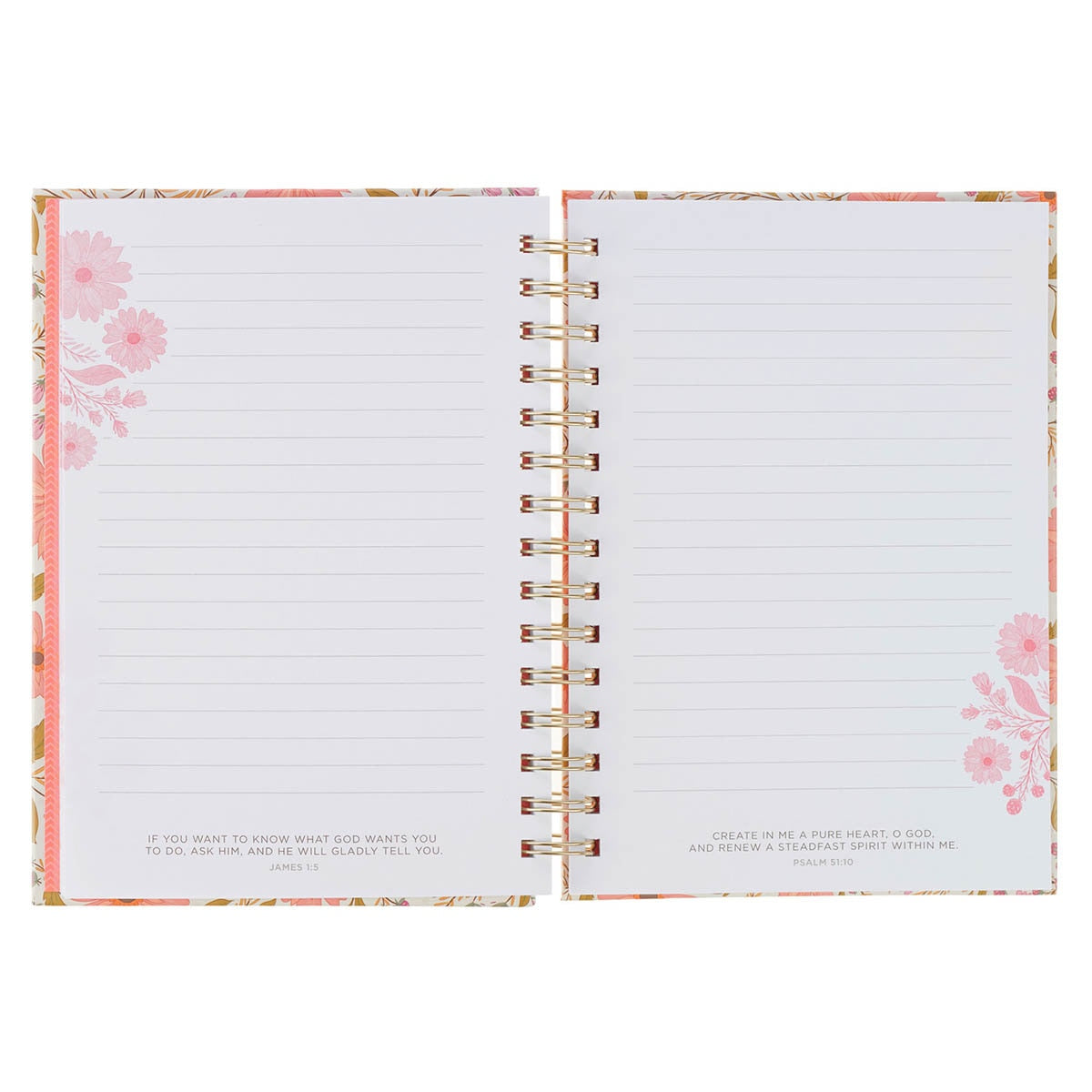 Trust Coral Floral Spiral Journal - Isaiah 40:31