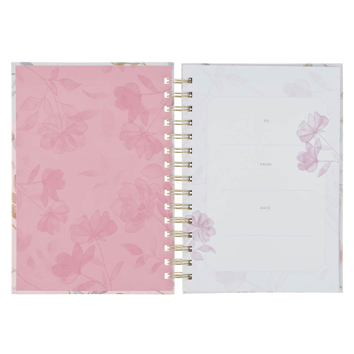 Walk by Faith Pink Cosmos Spiral Journal - 2 Corinthians 5:7