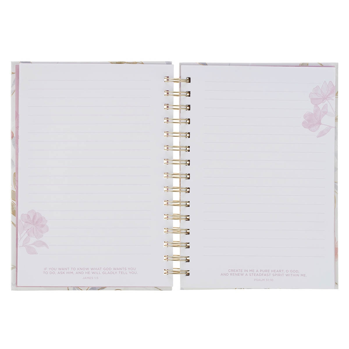 Walk by Faith Pink Cosmos Spiral Journal - 2 Corinthians 5:7