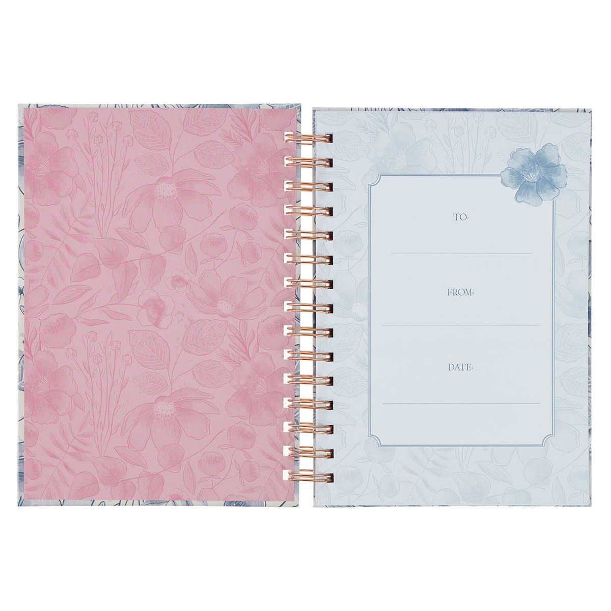 Trust in the Lord Blue Botanical Spiral Journal - Proverbs 3:5