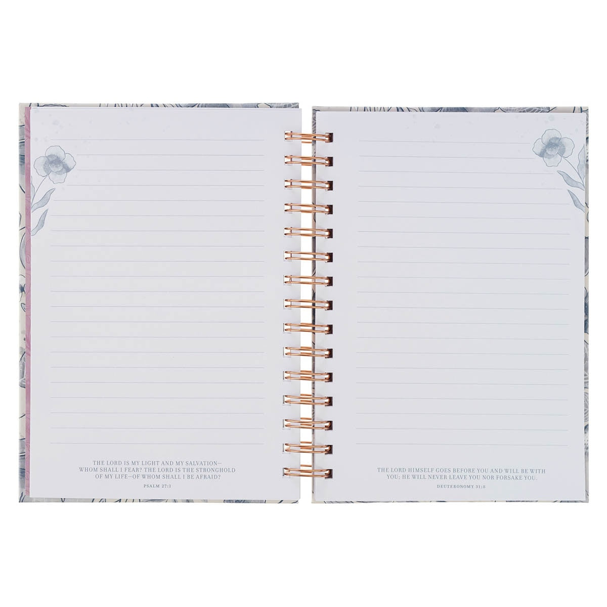 Trust in the Lord Blue Botanical Spiral Journal - Proverbs 3:5