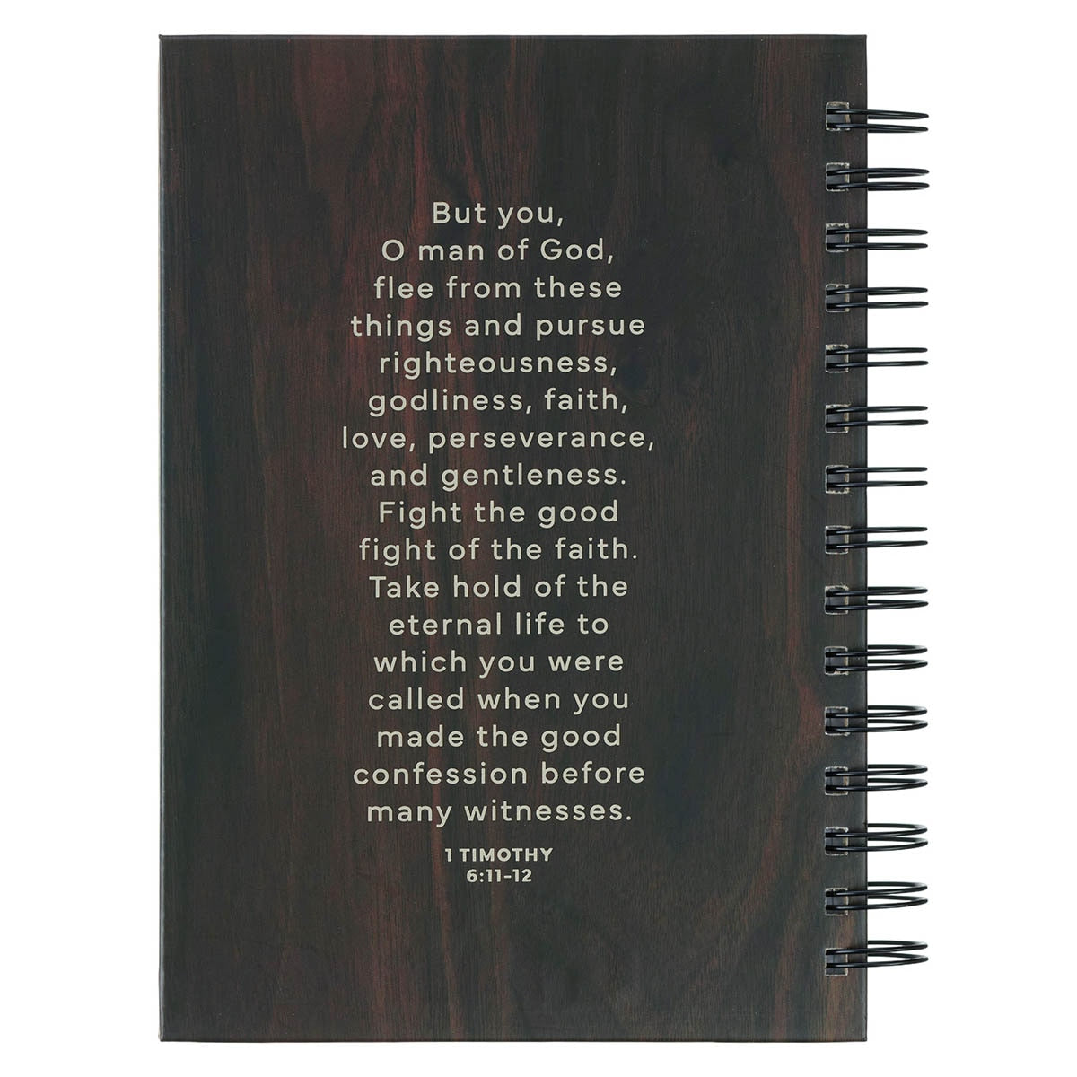 Man of God Brown Trailhead Large Spiral Journal - 1 Timothy 6:11