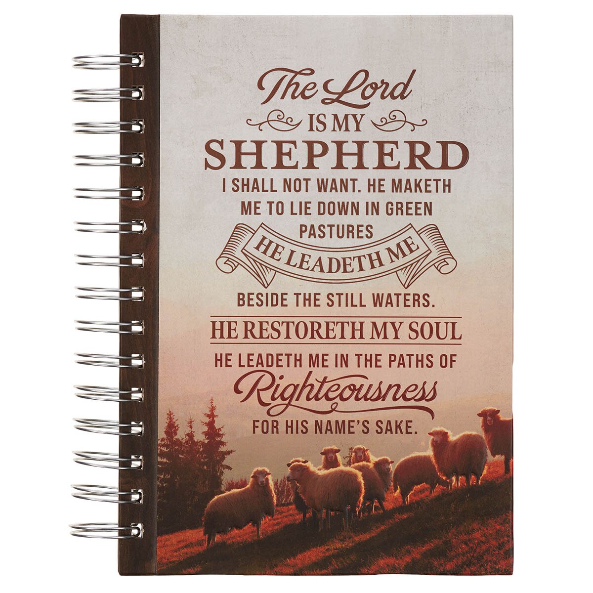 Shepherd Brown Pastoral Spiral Journal Psalm 23:3