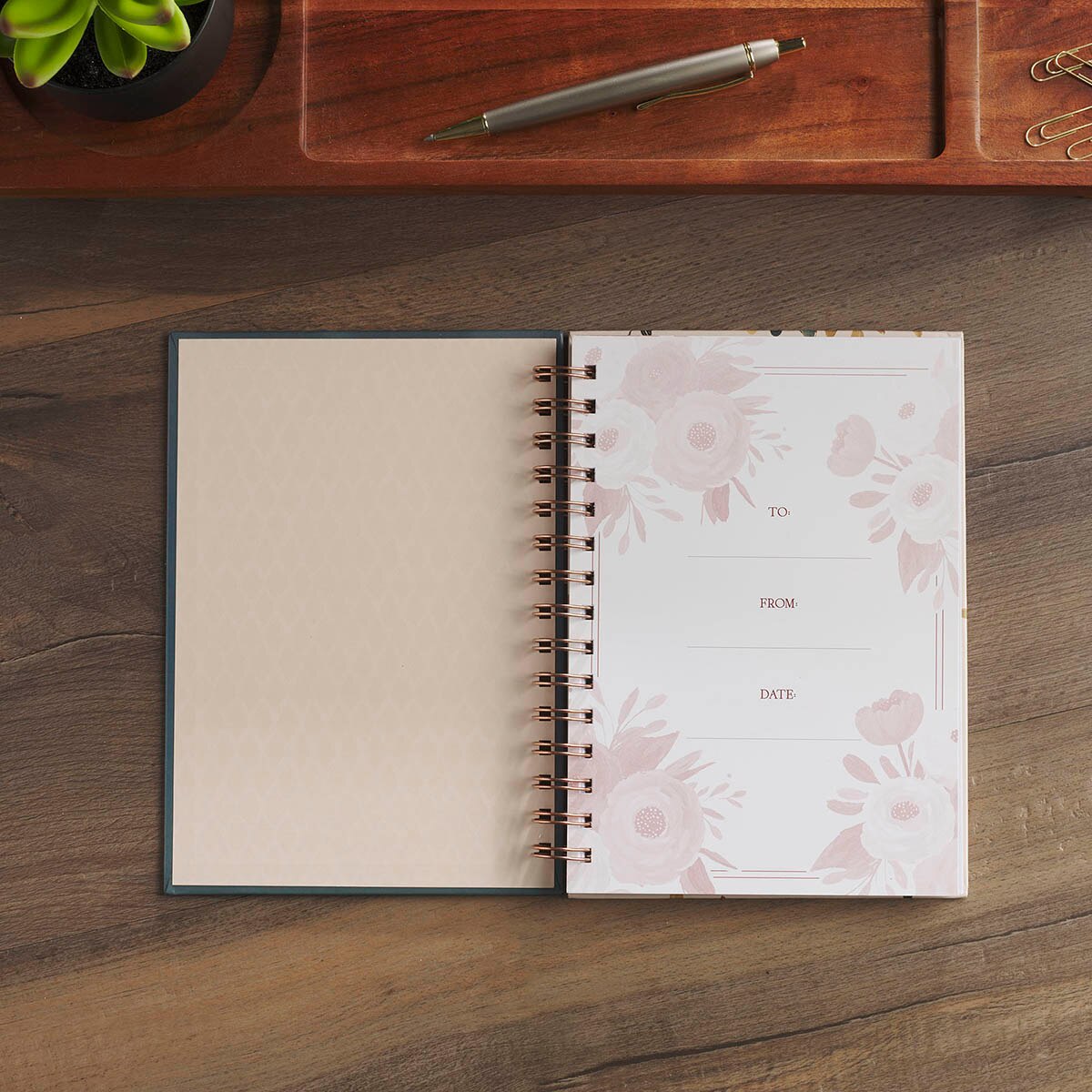 Joyful Patient Faithful Heirloom Floral Spiral Journal - Romans 12:12