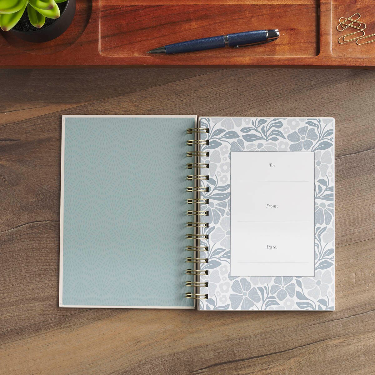 God Is Good Blue Blooms Spiral Journal - Psalm 34:8