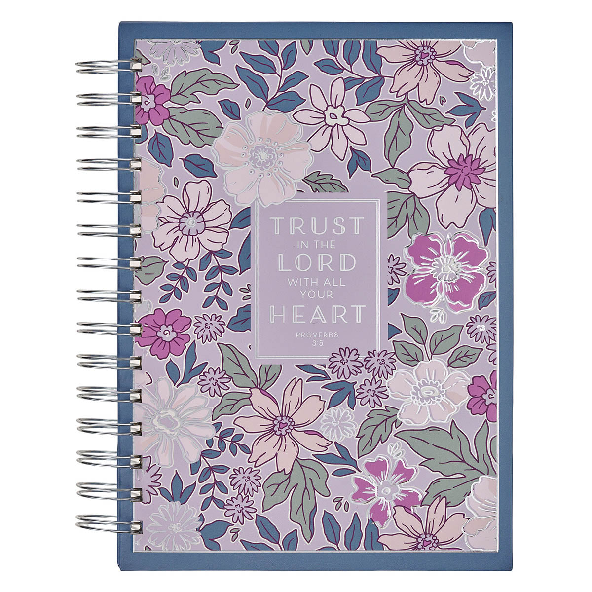 Trust in the Lord Purple Spring Floral Spiral Journal - Proverbs 3:5