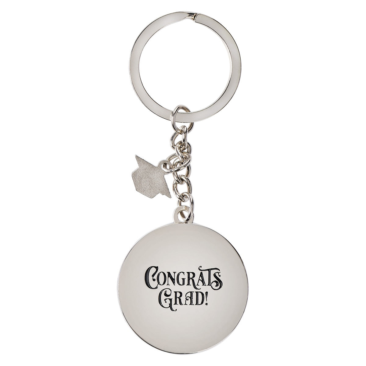 Congrats Grad Hope & a Future Navy Blue Metal Keychain with Link Chain and Charm - Jeremiah 29:11