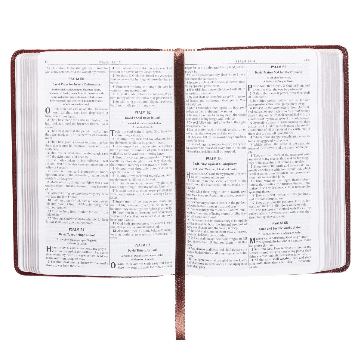 Saddle Tan Faux Leather Compact King James Version Bible