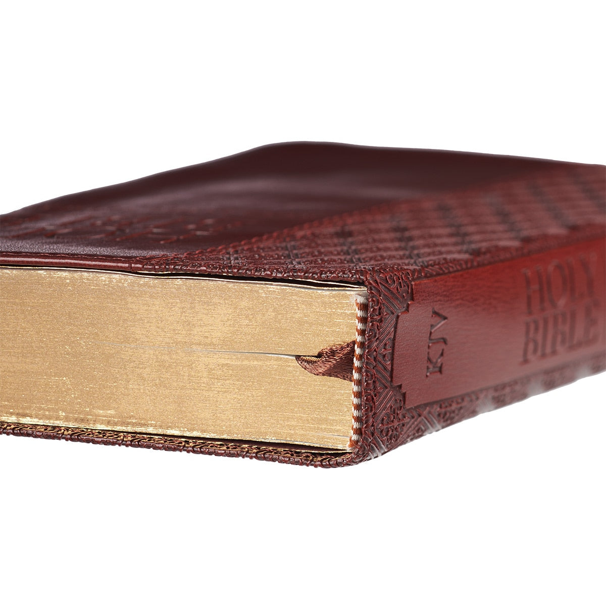 Saddle Tan Faux Leather Compact King James Version Bible