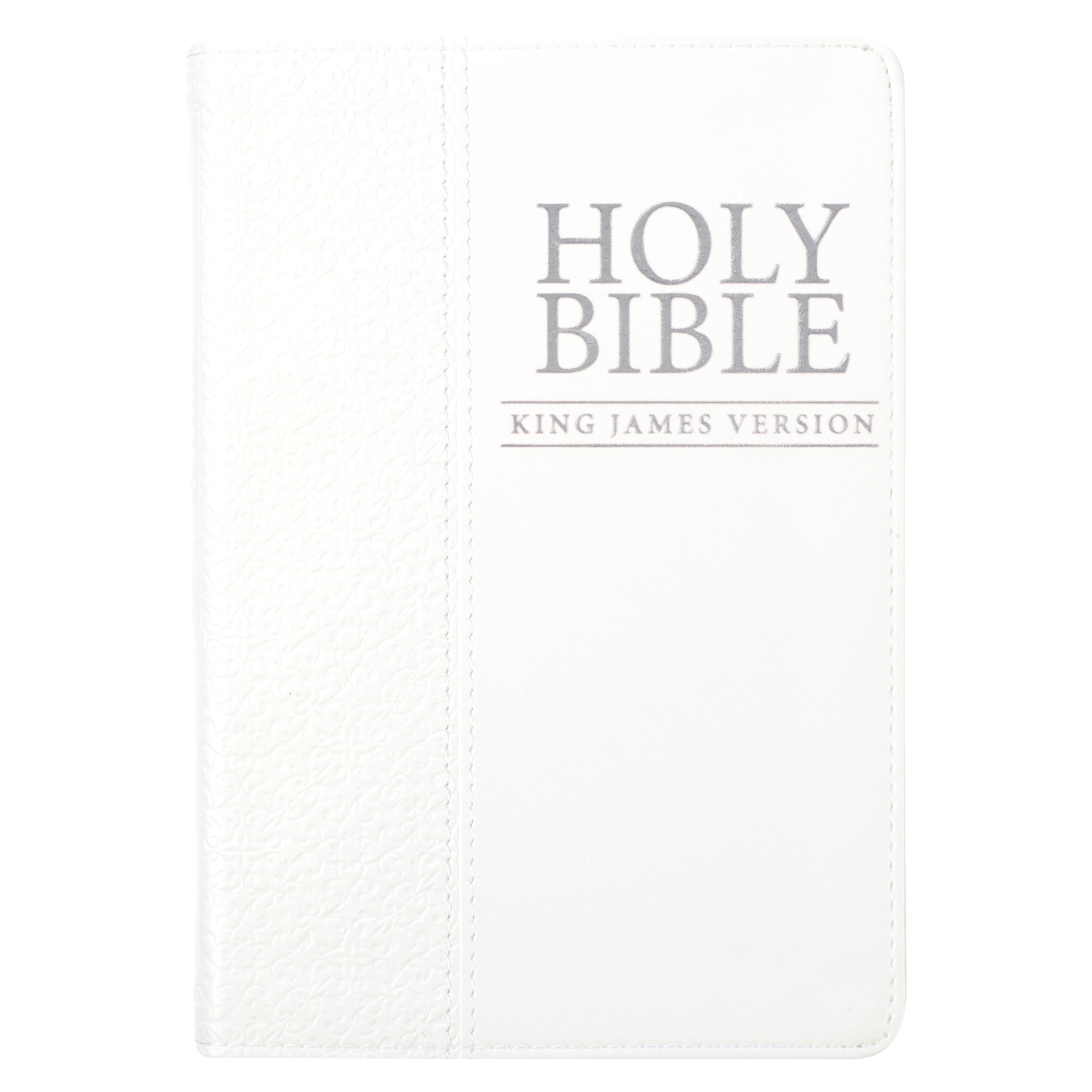 White Faux Leather Compact King James Version Bible