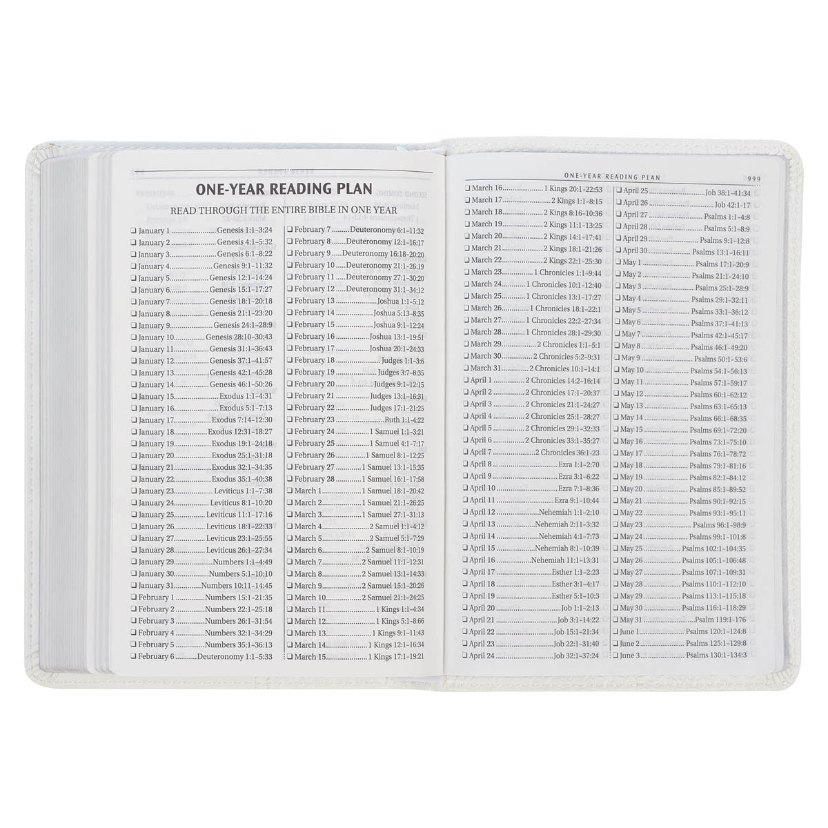 White Faux Leather Compact King James Version Bible