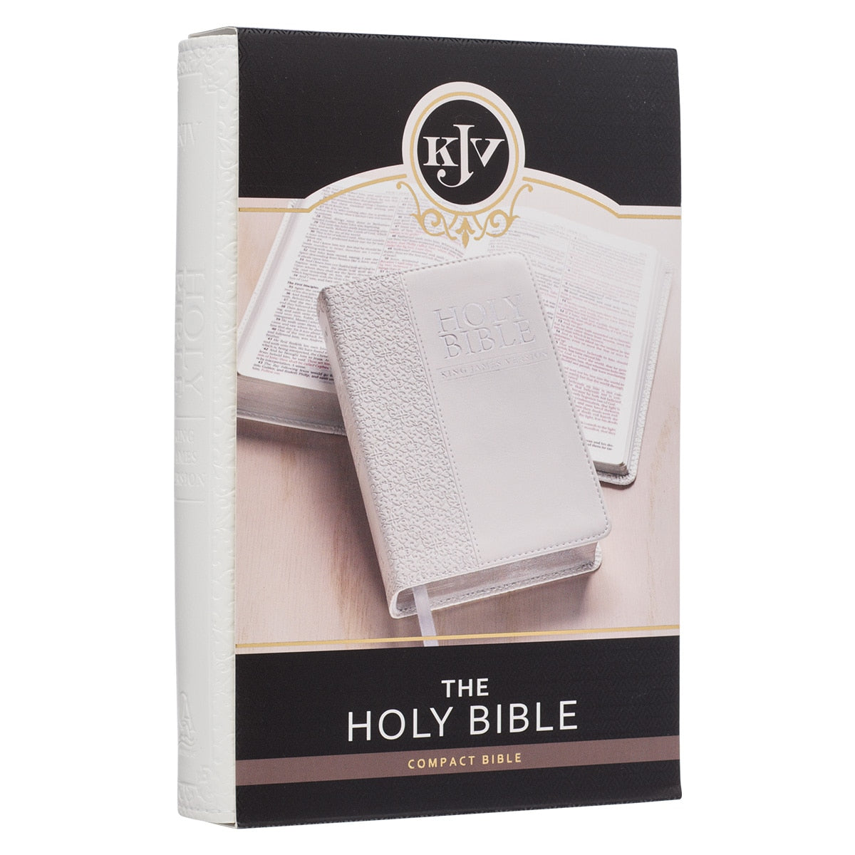 White Faux Leather Compact King James Version Bible